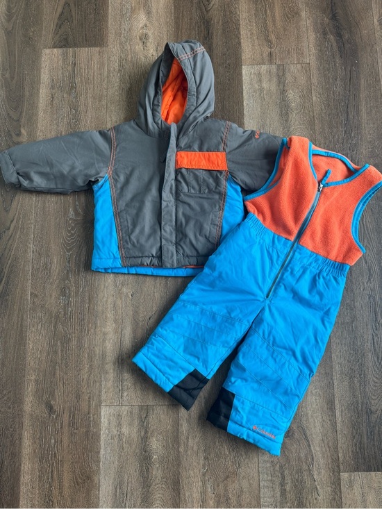 Columbia Other - Columbia Gray, Bright Orange and Blue Winter Coat and Snow Suit Set Size 24 Mo